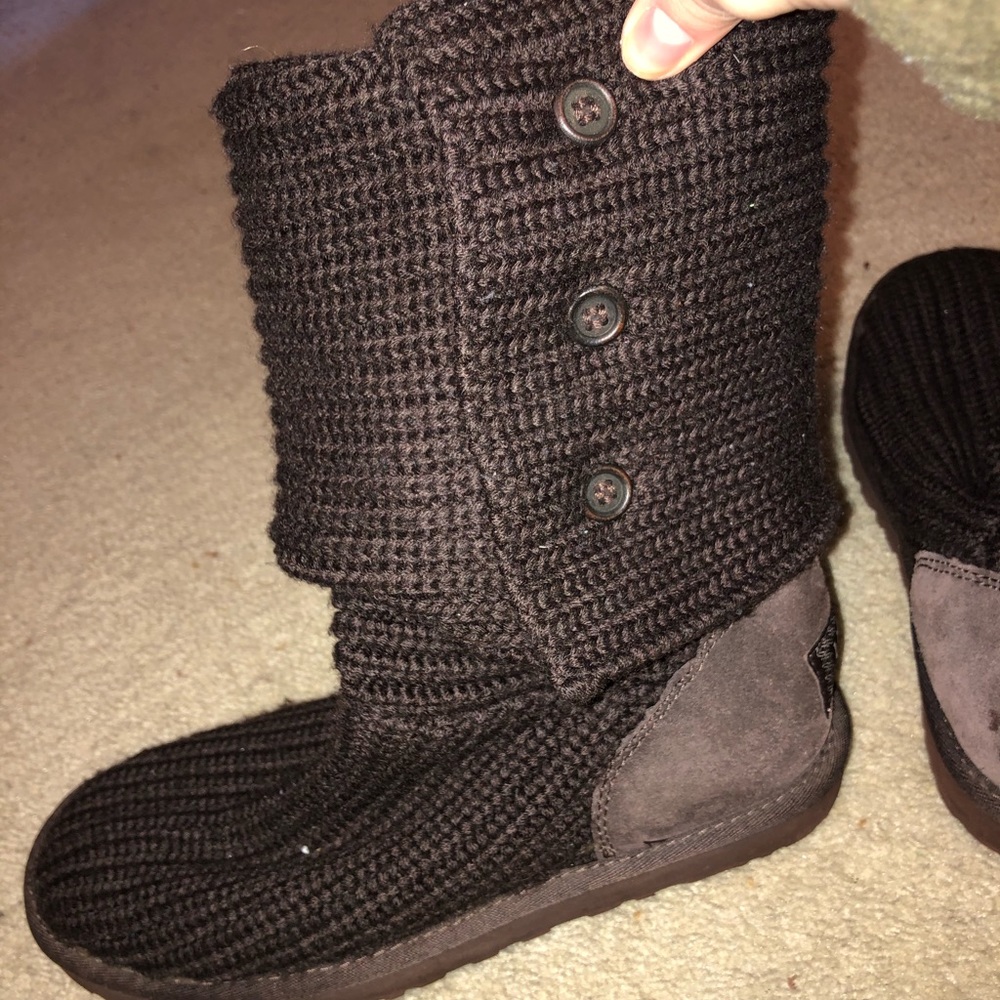 Chocolate brown knit Uggs